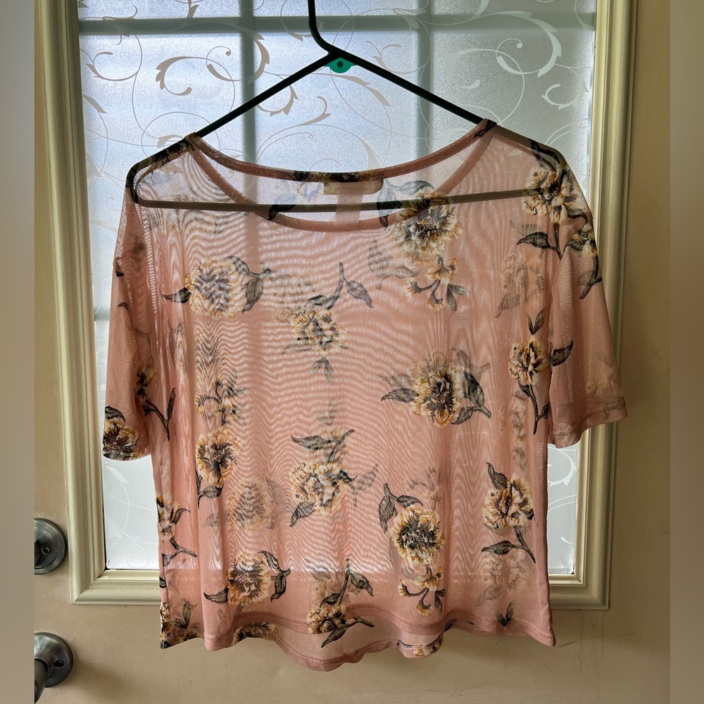 Urban Rebel made in Brooklyn mesh crop top. Size L pit to pit 21.5”, 20” long.